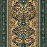 Cabin Decor Brown Teal Area(Beige)