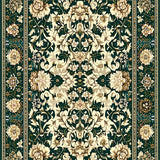 Floral Boho with Smoke & Beige Flair(Dark Green)