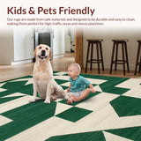 Modern Geometric Patio Rug(Green)