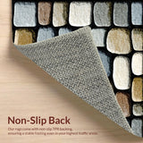 Zen Pebble Runner Cobblestone Boho Absorbent Non Slip(Beige)