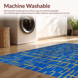Abstract Geometric Blue Gold Fusion(Blue)
