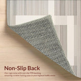 Modern Geometric Stripe Area Beige & Light Grey Contemporary Design(Gray)