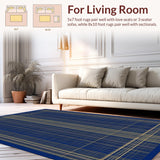 Chic Minimalist Gold Border Geometric Style(Blue)