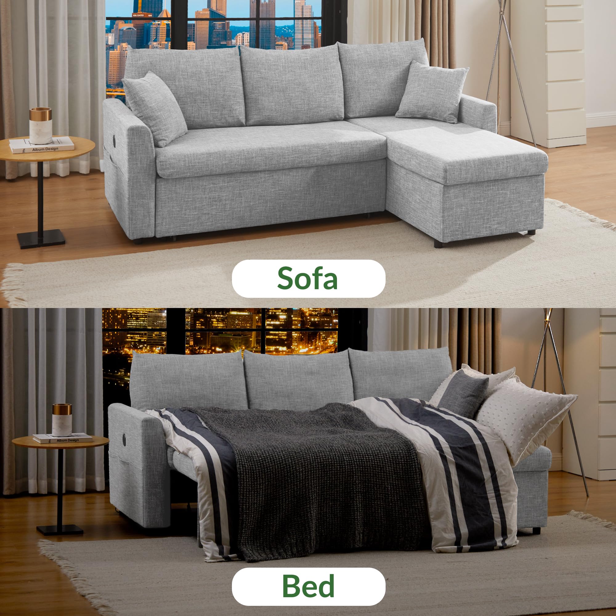 ODIKA Sleeper Sofa Additional Chaise – Chaise for Upgrading Your Existing L - ODIKA