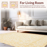 Refined Beige Area with Subtle Abstract Floral Motifs and Texture(Beige)