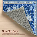 Transitional Blue Floral Elegance(Blue)