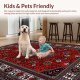 Classic Vintage Lattice Floral Composition(Red)