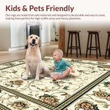 Olive and Beige with Timeless Decorative Floral(Beige)