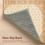 Stylish Round with Interlaced Lattice and Floral Motifs(Beige)