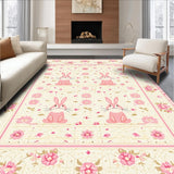 Charming Whimsical Rabbit Floral(Beige)