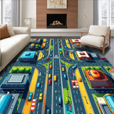 Multicolor Road Playmat for Children Learning Space(Red)