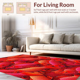 Vibrant Red Fish Coastal Entryway Non Slip Doormat(Red)