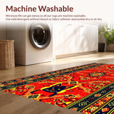 Whimsical Cowboy Cat Bath Mat Vibrant Plush Bathroom(Red)