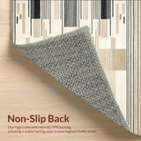 Modern Geometric Area Beige & Black Tribal Design(Beige)