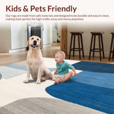 Minimalist Abstract with Blue Grey Gradient and Creamy Beige Lines(Blue)