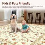 Versatile Entry with Non Slip Base Stylish Floral Motif(Beige)