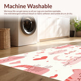 Kawaii Feline Welcome Area Featuring Smiling Cat and Cheerful Script Design(White)
