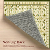 Refined Olive Wool Runner with Intricate Lattice and Floral Embellishments(Beige)