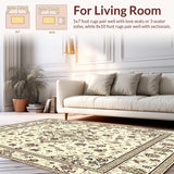 Timeless Distressed Elegant Floral Medallion Design(Beige)