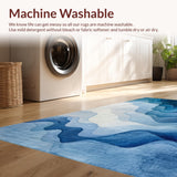 Gradient Spectrum Blue White Swirls Art Deco(Blue)