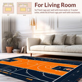 Vibrant Orange Graphic Motif(Black)