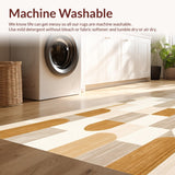 Mid Century Inspired Abstract with Artistic Checkered Beige Design(Beige)