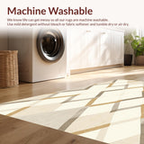 Boho Beige Harmony Geometric Diamond Patterned for Living Area(Beige)