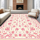 Aesthetic Pink Beige Bath Groovy Retro Swirl Mat(Beige)