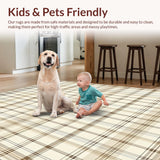 Modern Taupe and Beige Grid with Layered Plaid Stripes(Beige)