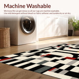 Modern Geometric Area with Bold Beige and Black Design(Black)