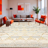 Neutral with Abstract Boho and Diamond Shapes(Beige)