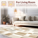 Modern Abstract Area Geometric Beige Design(Beige)