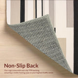 Modern Abstract Striped Area with Bold Beige and Black Blocks(Beige)