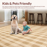 Artisan Crafted Checkerboard Area With Harmonious Neutral Design(Beige)