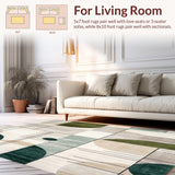Abstract Geo Patch Low Pile Non Slip(Beige)