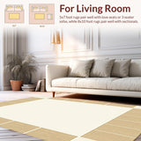 Minimalist Beige Checkered Modern Geometric Area(Beige)