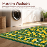 Bathroom with Yellow Flowers and Green Edges(Green)