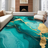 Artful Gold Accented Teal Splash(Green)