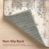 Artisan Medallion Area with a Distressed Symmetrical Boho Design(Beige)