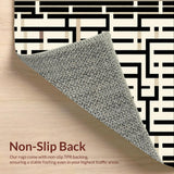 Modern Lattice Black & Beige Woven(Beige)