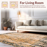 Trendy Patchwork Area with Contemporary Floral Design(Beige)