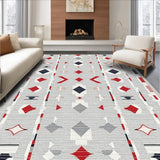 Rustic Red and Grey Tiled Motif(Gray)