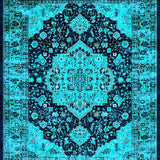 Vibrant Floral Medallion Trellis(Blue)