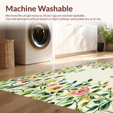 Boho Floral Bath for Shower Absorbent Mat with Rubber Backing(Ivory)
