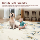 Azure Echoes Area Floral Beige & Blue Oval(Beige)