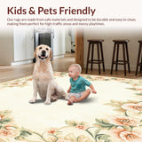 Refined Beige Area with Graceful Floral Artistry(Beige)