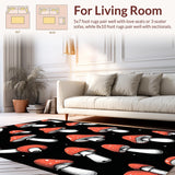 Elegant Black Memory Foam Office Floor Mat(Red)