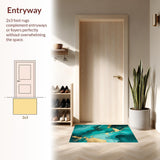 Artful Gold Accented Teal Splash(Green)