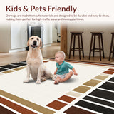 Modern Area Featuring Abstract Linear Borders(Beige)