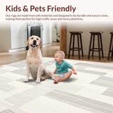 Artisanal Woven Throw with Tufted Textures and Minimalist Design(Beige)